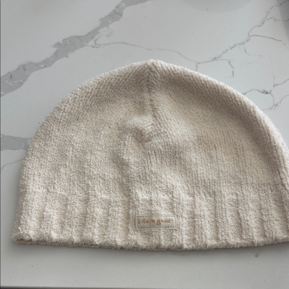 Life is Good Super Soft Cream Adult Beanie Hat